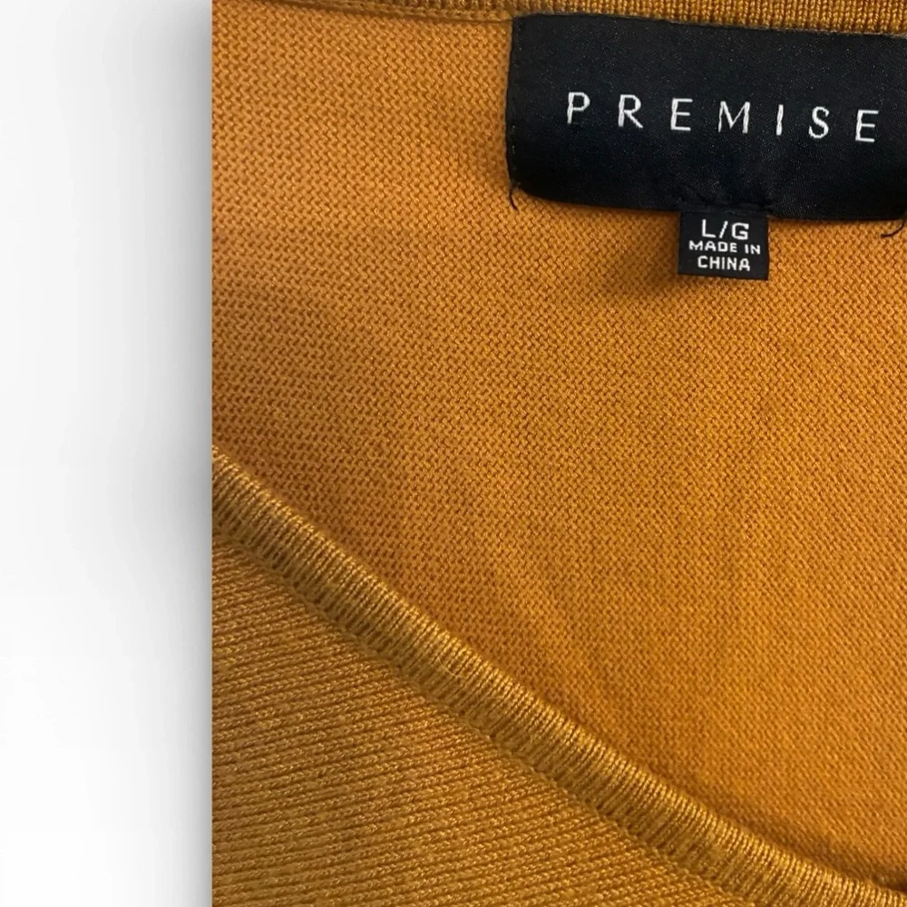 Premise Brown V-Neck Sweater, Size Large - Picture 2 of 4